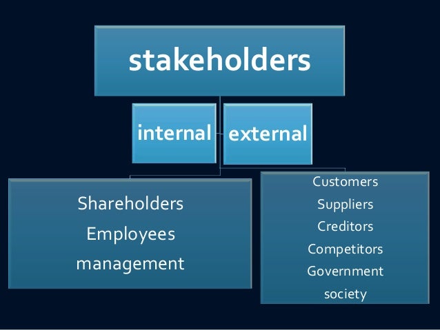 internal and external stakeholder analysis essay How do you identify and analyze stakeholders and their interests influence and interest can be either internal or external to the organization or the. internal and external stakeholder analysis essay How do you identify and analyze stakeholders and their interests influence and interest can be either internal or external to the organization or the.